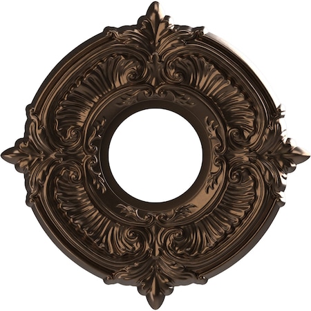 Ekena Millwork Attica PVC Medallion (Canopies up to 4 1/8"), 10"OD x 3 1/2"ID x 3/4"P, Metallic Antique Brass CMP10ATCAB